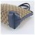Saco Tote Gucci em lona GG e couro Marrom Azul - vista 4