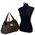Louis Vuitton Borsa a mano e a tracolla Sistina in tela Damier Ebene e pelle Marrone - vista 2