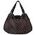 Louis Vuitton Borsa a mano e a tracolla Sistina in tela Damier Ebene e pelle Marrone - vista 3