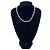 Autre Marque Collar de perlas Akoya blancas de 7 mm con cierre swirl plateado Blanco - vista 2
