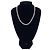 Autre Marque Collar de perlas Akoya blancas 7 mm con cierre de caja de plata floral Blanco - vista 2