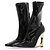 Autre Marque Botines de cuero charol negro