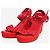Hermès  zeppe in pelle intrecciata e rafia rosse - size EU 39 (UK 6) Rosso - vista 2