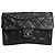 Chanel Bolsa de ombro CC Crave em couro caviar matelassê preta 2013 Preto