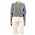 Chloé Grauer Rippstrick-Pullover mit Herz - size S