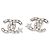 Chanel Silver CC shooting star earrings Silvery