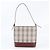 Borsa a tracolla Burberry Nova Check in pelle e tela Rosso Beige Bordò - vista 3
