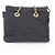 Borsa a tracolla in pelle e nylon Tessuto Prada con logo triangolare e catena Nero - vista 3