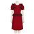 Anna Sui Rotes Wollkleid mit Peplum und schwarzen Bändern