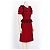 Anna Sui Rotes Wollkleid mit Peplum und schwarzen Bändern - Ansicht 2