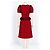 Anna Sui Rotes Wollkleid mit Peplum und schwarzen Bändern - Ansicht 4