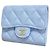 Chanel Light Blue Tri-fold Geldbörse Hellblau