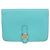 Hermès Monedero Hermes Dogon Compact de piel Togo Blue Azul
