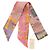 Hermès Twilly Pantin City Ribbon Scarf Rosa Multicolore