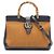 mala 2-Way Gucci GG Marmont Bamboo Marrom Azul marinho