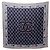 Chanel Coco Mark Silk Scarf White Multiple colors Navy blue