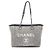 Bolso Tote Chanel Deauville Castaño Negro Blanco