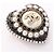 Chanel Coco Mark Heart Brosche Schwarz Weiß Golden - Ansicht 5