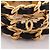 Anel Coco Mark Band Chanel Preto Dourado - vista 10