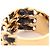 Anel Coco Mark Band Chanel Preto Dourado - vista 7