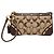 Pouch da polso Coach Beige Small Signature Canvas and Leather Studded