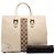 Tote Gucci in vitello bianco e tela GG Nailhead Crudo - vista 7