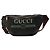 Borsa cintura Gucci in pelle nera con logo Web Nero