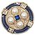 Spilla rotonda Chanel Cruise Line Coco Mark Blu D'oro
