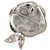 Chanel Coco Mark Camellia Brosche Silber Beige - Ansicht 3