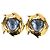 Orecchini a clip Yves Saint Laurent Vintage Stile Barocco Blu D'oro