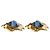 Orecchini a clip Yves Saint Laurent Vintage Stile Barocco Blu D'oro - vista 5