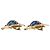 Orecchini a clip Yves Saint Laurent Vintage Stile Barocco Blu D'oro - vista 6