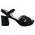 Sandali con platform Prada in pelle verniciata nera con effetto coccodrillo e cinturini incrociati Nero