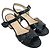 Sandali con platform Prada in pelle verniciata nera con effetto coccodrillo e cinturini incrociati Nero - vista 4