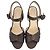 Prada Block Heels mit Überkreuz-Design aus braunem Leder - Ansicht 5