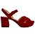 Prada Block Heels mit Überkreuz-Design aus rotem Wildleder
