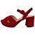 Prada Block Heels mit Überkreuz-Design aus rotem Wildleder - Ansicht 7