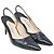 Décolleté Slingback Manolo Blahnik in pelle nera Stampa python - vista 3