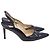 Décolleté Slingback Manolo Blahnik in pelle nera Stampa python - vista 4