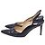 Décolleté Slingback Manolo Blahnik in pelle nera Stampa python - vista 5