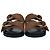 Sandali slide a doppia fascia Ganni in camoscio marrone Rosso - vista 2