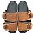 Sandali slide a doppia fascia Ganni in camoscio marrone Rosso - vista 5