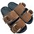 Sandali slide a doppia fascia Ganni in camoscio marrone Rosso - vista 6