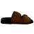 Sandali slide a doppia fascia Ganni in camoscio marrone Rosso - vista 8