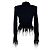 Balmain gestrickte Cropped-Jacke mit Fransen aus schwarzer Viskose - Ansicht 3