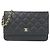Portafoglio a catena/spalla Chanel Timeless Classic Line Nero Bordò