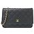 Portafoglio a catena/spalla Chanel Timeless Classic Line Nero Bordò