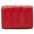 Cartera tri-fold de piel roja Bottega Veneta