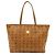 MCM Visetos Toni Top Zip Shopper Tote Bag Braun