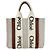 Chloé Woody Borsa a mano / Borsa a tracolla Small in tela e pelle Marrone